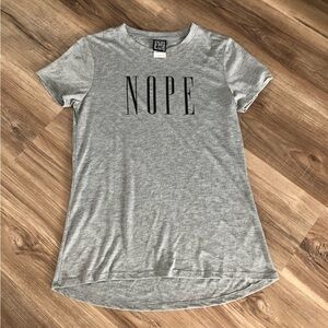 MODERN LUX Heather Gray NOPE Graphic T-shirt Women Size Xsmall